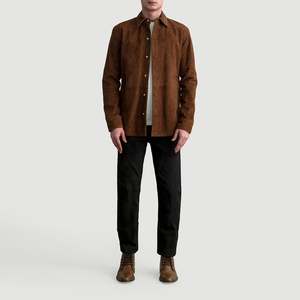 <b>Men's</b> Haven Brown <b>Suede</b> Leather Shirt Premium <b>Suede</b> <b>Jacket</b> for Comfort and Style - Product Image 4