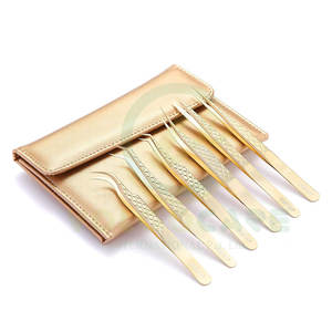 Ensemble de pinces à sourcils professionnelles avec ciseaux en acier inoxydable avec logo et numéro personnalisés - Product Image 1