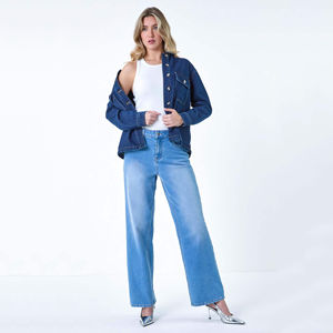 Veste en jean pour femme, dernier design, coton uni teint, tissé, respirant, col rabattu, tailles et couleurs personnalisables - Product Image 5