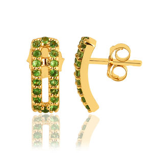 Diseño de lujo chapado en oro 925 color plata esterlina circón piedras preciosas tachuelas pendiente para mujer joyería de regalo - Product Image 4