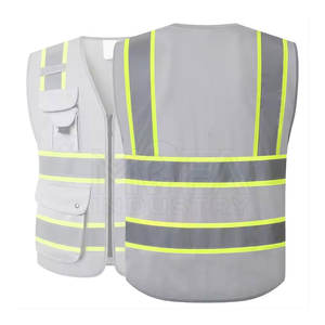 เสื้อกั๊กเพื่อความปลอดภัยที่มีน้ำหนักเบาและระบายอากาศได้ดีแถบสะท้อนแสงเพื่อการมองเห็นสูงสุดในงานก่อสร้าง - Product Image 2