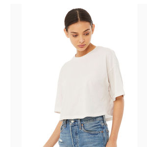 Camiseta de manga corta de gran tamaño personalizada, ropa de gimnasio, Camiseta corta de algodón en blanco informal para mujer, camisetas cortas de algodón en blanco, camiseta OEM - Product Image 6