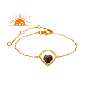 ลาบราดอไรต์ธรรมชาติพลอยสร้อยข้อมือเงินเครื่องประดับเงินสเตอร์ลิงเชื่อมโยงห่วงโซ่สร้อยข้อมือเครื่องประดับผู้จัดจำหน่าย - Product Image 4