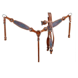 ชุดเครื่องสวมศีรษะและคอเต้านมแบบตะวันตกหนังวัว100% ที่ดีที่สุดพร้อม Concho ขายส่งจากผู้ผลิต - Product Image 1