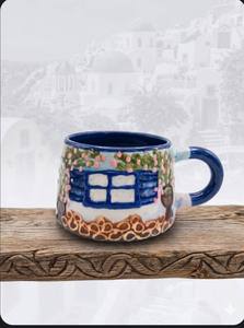 Wholesale Custom 3D Relief Turkish Floral <b>Ceramic</b> <b>Mug</b> Handmade Hand Painted Spoon Travel Tourist Gift Dishwasher Safe - Product Image 6