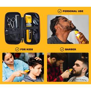 Tondeuse à cheveux et à barbe sans fil professionnelle, lames plaquées titane, silencieuse et étanche (IPX7), alimentée par batterie - Product Image 1