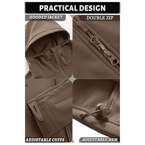 Chaqueta Softshell de alta calidad con logotipo personalizado de buena calidad, prendas de vestir exteriores de otoño, capucha a prueba de viento, chaqueta Softshell de moda - Product Image 5