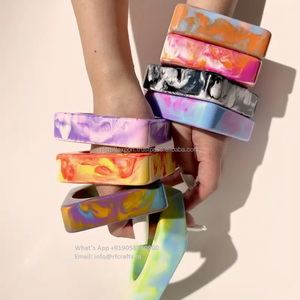 Handmade Resin Bangle Women Charming Brass Plated Open Cuff <b>Bracelet</b> Bangle Round Shape and at Best Price Natural Craft - Product Image 2