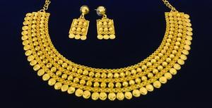 24 Carat Gold Plated Unisex Classic Jewelry <b>Set</b> <b>Silver</b> <b>Earrings</b>-for Anniversary India Exported Bulgaria Turkey Germany - Product Image 2