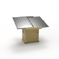 Station d'énergie solaire hors réseau avec panneaux photovoltaïques doubles réglables, stockage de batteries et sorties AC/DC multiples pour la vidéosurveillance