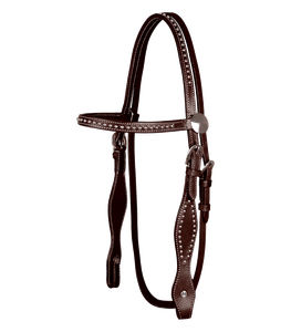 Brides occidentales décorées de clous argentés-Casque réglable des deux côtés. -Avec système de vis Chicago-Outst - Product Image 1