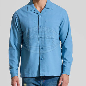 Camisas de Calle para Hombre, Otoño, 100% Algodón, Estilo Canvas, Botones en la Parte Delantera, Bolsillos en el Pecho, Transpirables, de Secado Rápido, Ecológicas y Funcionales - Product Image 4