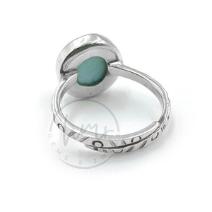 925 argent Sterling Boho Style bague réglable bijoux faits à la main pierre précieuse Larimar naturelle pour la fête de mariage cadeau exclusif pour - Product Image 2