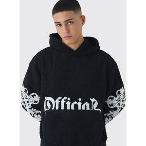 Imprimé de haute qualité graphique hommes coupe régulière grande taille tricoté coton à capuche Logo personnalisé uni Vintage luxe Style imperméable - Product Image 1