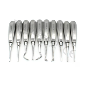 Juego de 10 Extractores Manuales de Acero Inoxidable para Cirugía Dental, Periodoncia y Extracción de Dientes, con Punta Recta para Luxación de la Raíz Apical - Product Image 1