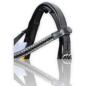 Bride anatomique noire de haute qualité pour chevaux New Goutte Muserolle et Snaffle Leather Wholesale - Product Image 4