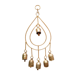 Campana de Navidad con acabado dorado de alta calidad campanas de Metal festivas tela colgante muñeco de nieve decoración del hogar accesorio decoraciones de Navidad - Product Image 6