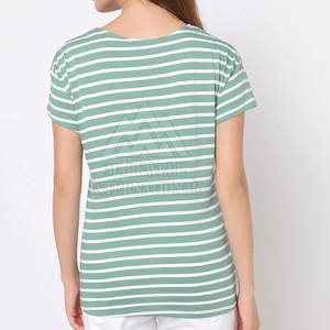 เสื้อยืดแขนสั้นเข้ารูปสีพื้นเสื้อยืดสำหรับผู้หญิงสั่งทำ - Product Image 2