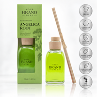 Diffuseur de parfum à la racine d'angélique, marque privée, 250 ml |   Parfum d'ambiance à base de plantes et de balsamique |   Fabricant OEM Espagne
