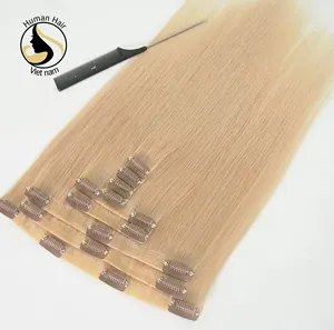 La Clip senza cuciture vergine 12A più venduta nelle estensioni dei capelli 100% capelli umani doppi capelli grezzi vietnamiti disegnati