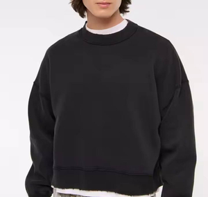 <b>Men's</b> 100% Cotton Heavyweight <b>Pullover</b> Sweatshirts Oversized Cropped Box Fit Crewneck Sweatshirt - Product Image 4