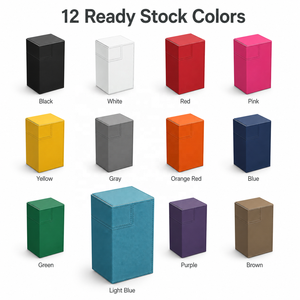 Boîte de rangement pour cartes en cuir PU avec tiroir à dés, boîte magnétique pour cartes, capacité de 80+ cartes pour MTG <span class=keywords><strong>Pokemon</strong></span> YuGiOh, 12 couleurs - Product Image 5