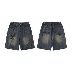 Shorts de Mezclilla para Hombre, Diseño Único de Chrome Heart, Alta Calidad, Ecológicos, Novedad de Verano, Estilo Urbano Vintage, Bordado con Parches - Product Image 3