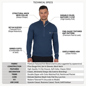 Pull de golf à col zippé pour homme - Sweat-shirt de sport en polyester et élasthanne, logo personnalisé, anti-transpiration, respirant, séchage rapide, athlétique - Product Image 4