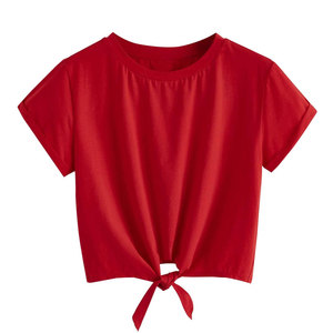 T-shirt court à capuche pour femme avec logo personnalisé, prix de gros, en toile, manches courtes, fabriqué au Pakistan - Product Image 1