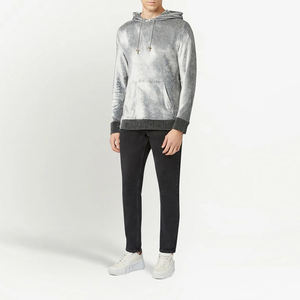Men's Velvet <b>Hoodies</b> Gray Color <b>Velour</b> <b>Hoodies</b> Warm Pullovers Hip Hop Sweatshirts With Custom Design And Size - Product Image 6