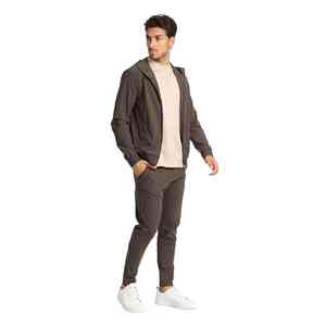 Vente en gros d'ensemble de survêtements pour hommes avec logo personnalisé respirant marron Tute Sportive Uomo Survêtement col à capuche grande taille pour l'hiver - Product Image 1