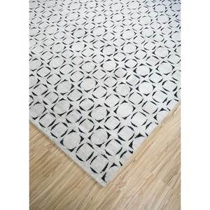 Alfombra de Lana y Seda Azalea Ivory, Tejida a Mano, con Patrón Geométrico, Alfombra de Yute para Sala de Estar, Pasillo, Diseño de Rompecabezas de Algodón Orgánico - Product Image 2