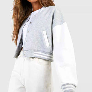 Veste de baseball de haute qualité, vente chaude 2024, veste de baseball pour femmes, veste en laine avec manches en cuir, patch en chenille avec lettres - Product Image 2