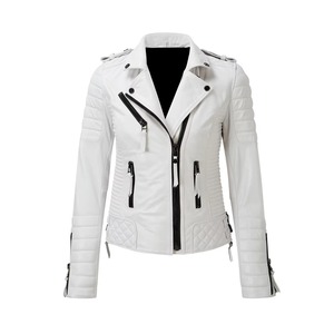 Chaqueta de cuero genuino para mujer, abrigo de invierno ajustado de manga larga, ropa de abrigo de moda elegante para ropa de calle de otoño - Product Image 1