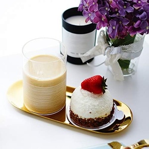 Plateau ovale en acier inoxydable pour bibelots, plateaux, plateaux à dessert pour le thé de l'après-midi, rangement pour serviettes, cosmétiques, parfums, aliments et usage domestique ou de bureau - Product Image 4