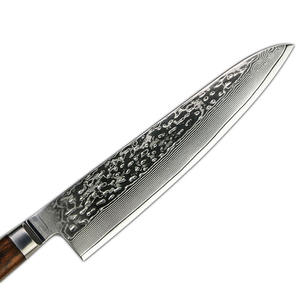 Cuchillo de Chef Japonés de Damasco Personalizado al por Mayor, OEM ODM, Acero con Alto Contenido de Carbono, Mango de Madera, Ambidiestro, Apto para Lavavajillas - Product Image 2
