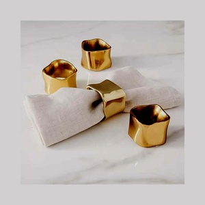 Anillo de acero inoxidable con diseño de mesa de conteo, servilletas redondas de calidad Premium para boda - Product Image 4
