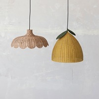 Beaux lustres en forme de citron pour chambre d'enfants rotin enfants lustre plafond abat-jour