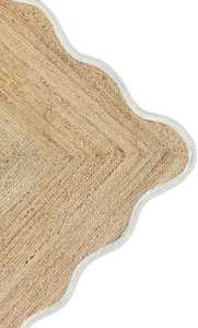 Alfombra de Yute natural ondulada de tamaño personalizable, juego de alfombra de yute trenzada Bohemia - Product Image 2