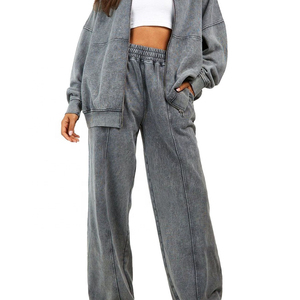Nouveau modèle Ensemble deux pièces Survêtement court 100% coton avec capuche Vêtements durables pour femmes Survêtement court pour femmes - Product Image 5