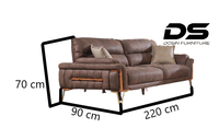 Canapé Chesterfield trois places en bois de style italien, design moderne, housse amovible, modulaire, idéal pour salon et villa - Meilleures ventes