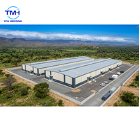 Atelier préfabriqué en structure métallique à double travée, charpente portique, entrepôt industriel, construction de bâtiment d'usine
