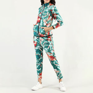 Ensemble de survêtement 2 pièces pour femme, à capuche, uni, imprimé par sublimation sur toute la surface, 100% coton, qualité supérieure, sur mesure - Product Image 3