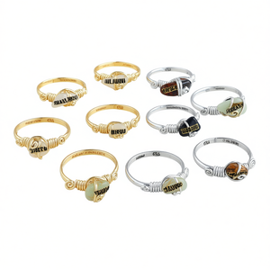 Bagues élégantes plaquées or et argent avec des accents de pierres uniques pour la revente - Product Image 2