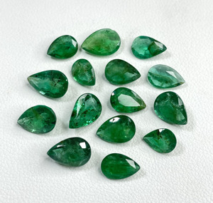 Mejor Precio, Esmeraldas Naturales de Zambia, Corte Pera, Tamaños Variados, Calibradas, Color Verde, Gemas Sueltas para Hacer Collares y Pulseras - Product Image 1