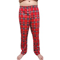 Pantalon de pyjama à carreaux unisexe assorti à la famille avec broderie personnalisée Pantalon de pyjama de Noël en flanelle et tartan