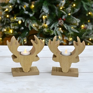Top Quality Unique Wooden Christmas Tea Lights For Home Hotel Restaurant Lighting <b>Scented</b> <b>Candle</b> Jar For Table Decor - Product Image 3