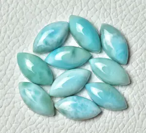 Mejor calidad al por mayor Natural de tamaño personalizado Larimar piedra preciosa fabricación de joyas cabujones Marquesa forma piedras al por mayor proveedor