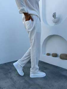 Pantalon Stretch Slim Fit Bleu Marine pour Homme, Pantalon de Bureau Intelligent Décontracté, Taille Élastique, Cordon Droit, Coton Hip Hop Imperméable - Product Image 2