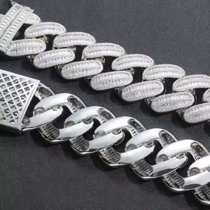 Pulsera de Cadena Cubana de 6 Pulgadas de Primera Calidad, Plata 925, Diamantes Moissanite Redondos Brillantes, Estilo Hip Hop para Hombre - Product Image 5